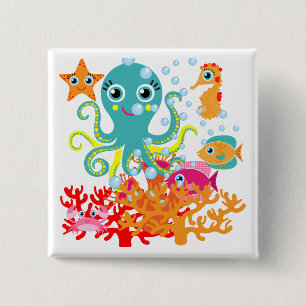 Bóton Quadrado 5.08cm Boa vinda ao oceano