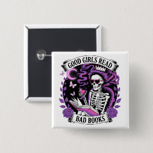 Bóton Quadrado 5.08cm Boas Meninas Lem Livros Ruins