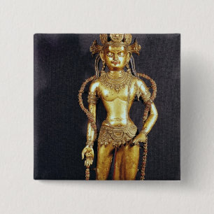 Bóton Quadrado 5.08cm Bodhisattva Avalokitecvara, 15o-16o século