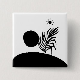 Bóton Quadrado 5.08cm boho bohemian floral sun moon