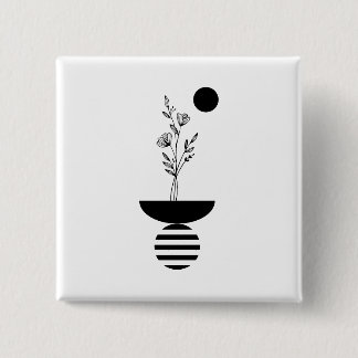 Bóton Quadrado 5.08cm Boho Elegant Flower