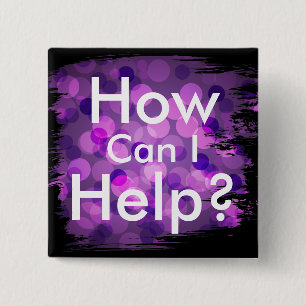 Bóton Quadrado 5.08cm Bokeh roxo ilumina o botão quadrado do Brushstrok