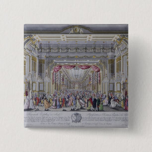 Bóton Quadrado 5.08cm Bola que segue a coroação de Leopold