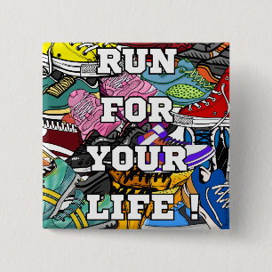 Bóton Quadrado 5.08cm Bold Pop Art Runner Jogger