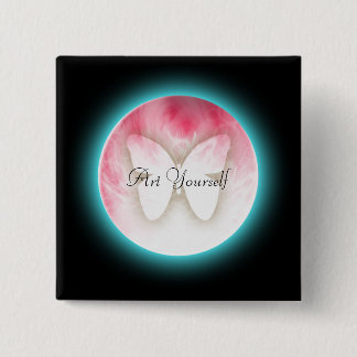 Bóton Quadrado 5.08cm Bolhas de Borboleta