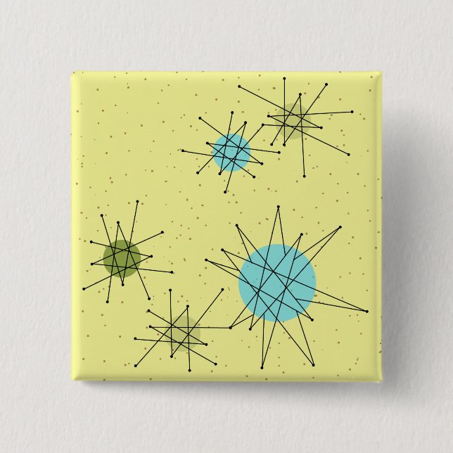 Bóton Quadrado 5.08cm Bolsa de Estrelas Atômicas Icônicas Amarelas (Frente)