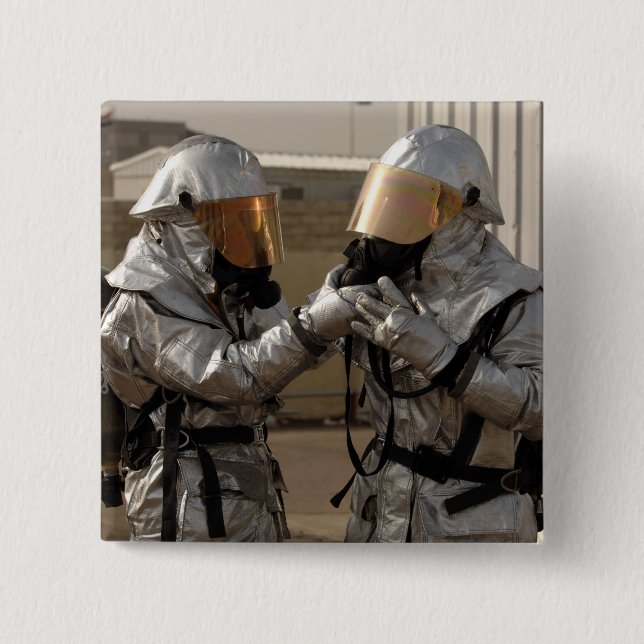 Bóton Quadrado 5.08cm Bombeiro iraquiano (Frente)