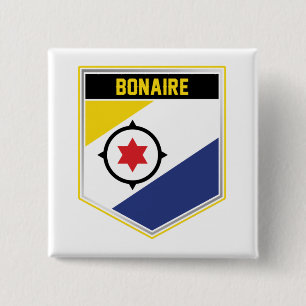 Bóton Quadrado 5.08cm Bonaire Flag Shield