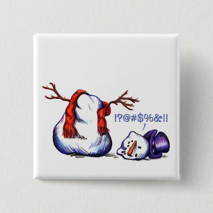 Bóton Quadrado 5.08cm Boneco de neve