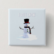Boneco de neve com chapéu e cachecol. Eu Amo Neve