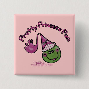 Bóton Quadrado 5.08cm Bonito Princesa Pea