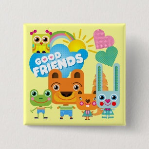 Bóton Quadrado 5.08cm Bons amigos dos animais