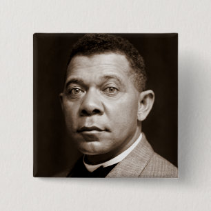 Bóton Quadrado 5.08cm Booker Washington: Educador Afro-Americano