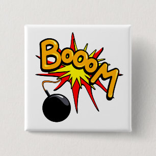 Bóton Quadrado 5.08cm Boom! Botão quadrado
