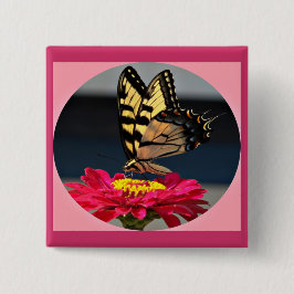 Bóton Quadrado 5.08cm Borboleta
