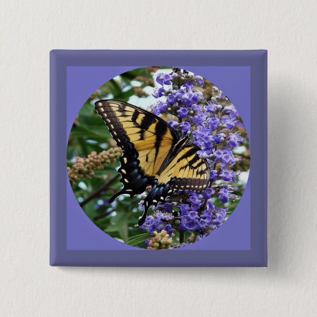Bóton Quadrado 5.08cm Borboleta (Frente)