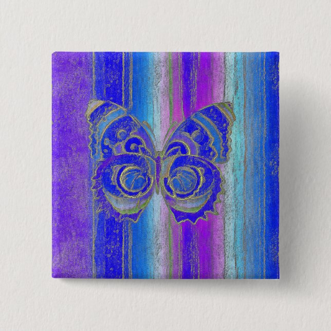 Bóton Quadrado 5.08cm Borboleta #2 (Frente)