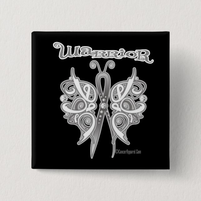 Bóton Quadrado 5.08cm Borboleta Celta Cancer Pulmonar (Frente)