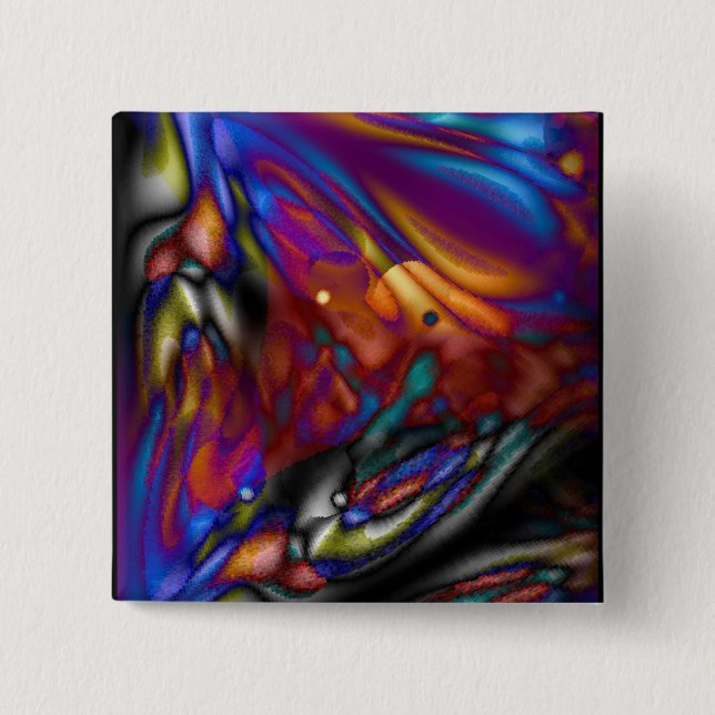 Bóton Quadrado 5.08cm Borboleta Mística (Frente)