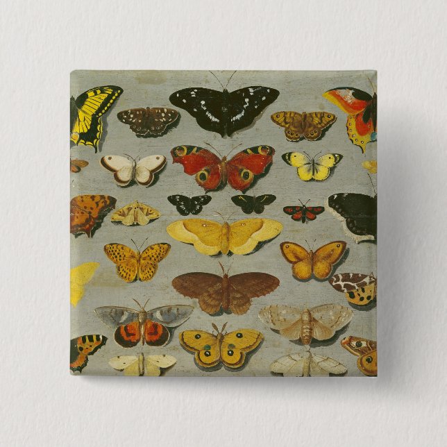 Bóton Quadrado 5.08cm Borboletas (Frente)