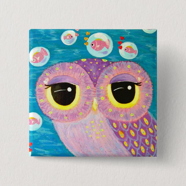 Bóton Quadrado 5.08cm Borbulhagem com amor (Frente)