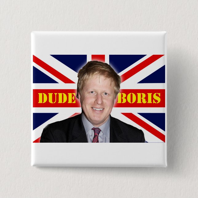 Bóton Quadrado 5.08cm Boris Johnson DUDE (Frente)