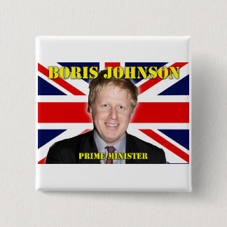 Bóton Quadrado 5.08cm Boris Johnson Primeiro Ministro