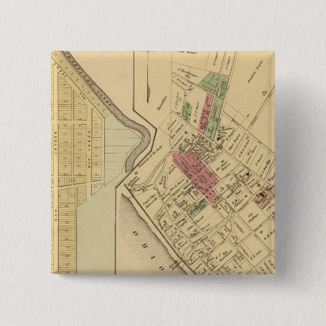 Bóton Quadrado 5.08cm Borough Bellevue (Frente)
