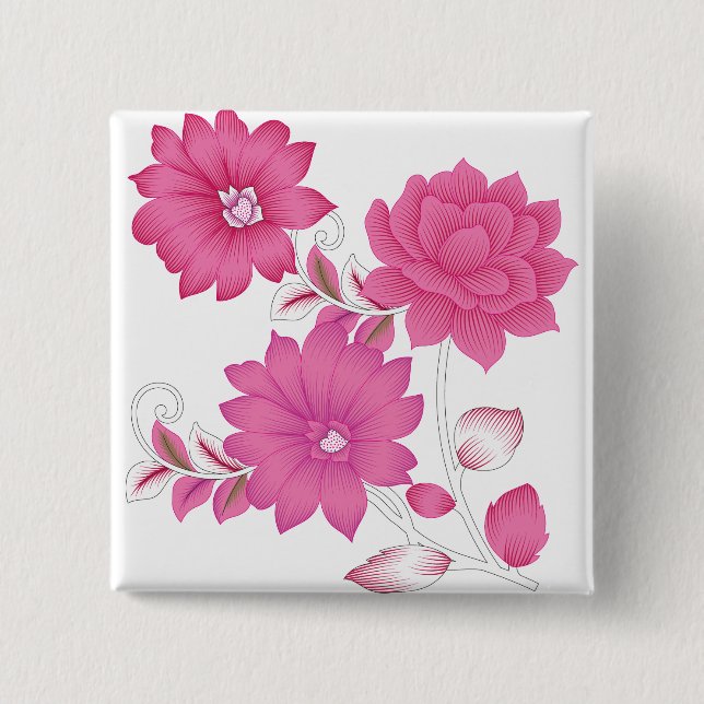 Bóton Quadrado 5.08cm Botão (Frente)