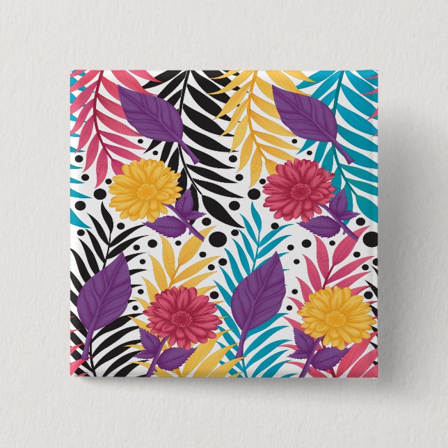 Bóton Quadrado 5.08cm Botão (Frente)