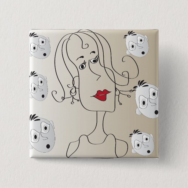 Bóton Quadrado 5.08cm Botão (Frente)