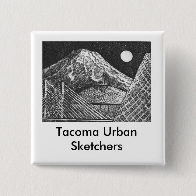 Bóton Quadrado 5.08cm Botão (Frente)