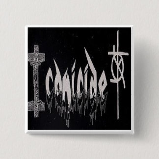 Bóton Quadrado 5.08cm Botão #1 do logotipo de Iconicide