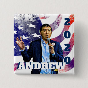 Bóton Quadrado 5.08cm Botão 2020 do apoio de Andrew Yang da eleição