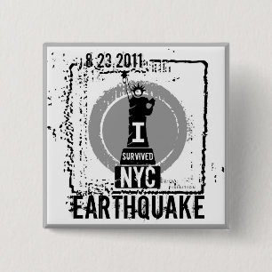 Bóton Quadrado 5.08cm Botão 2 do terremoto NYC 2011