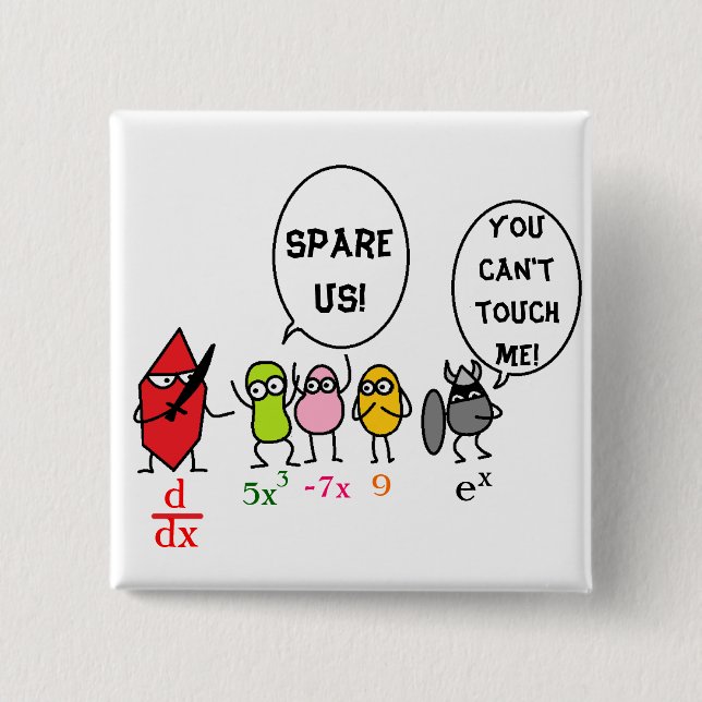 Bóton Quadrado 5.08cm botão 5 do cálculo (Frente)