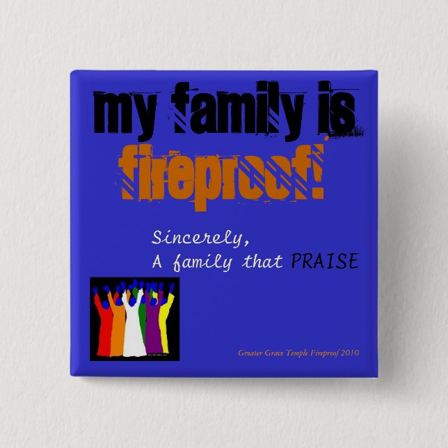 Bóton Quadrado 5.08cm Botão à prova de fogo (Frente)