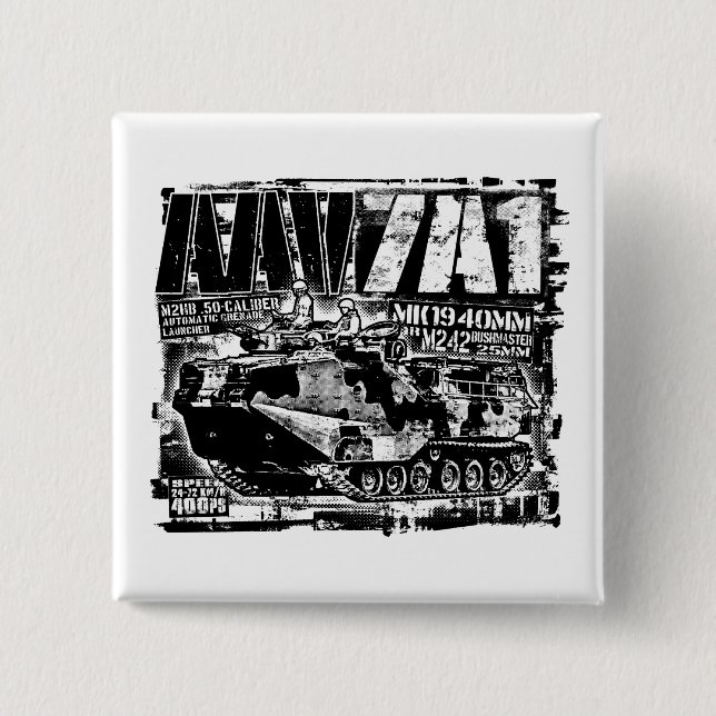 Bóton Quadrado 5.08cm Botão AAV-7A1 (Frente)