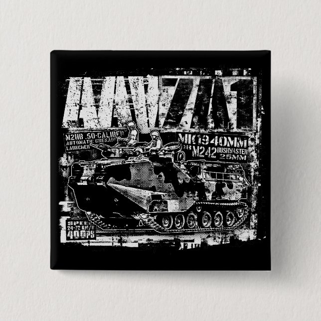 Bóton Quadrado 5.08cm Botão AAV-7A1 (Frente)