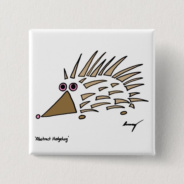 Bóton Quadrado 5.08cm Botão abstrato Hedgehog (Frente)