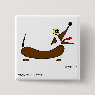 Bóton Quadrado 5.08cm Botão abstrato Wiener Dog
