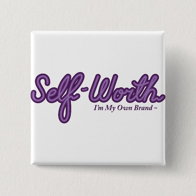 Bóton Quadrado 5.08cm Botão acima de sua marca (Frente)