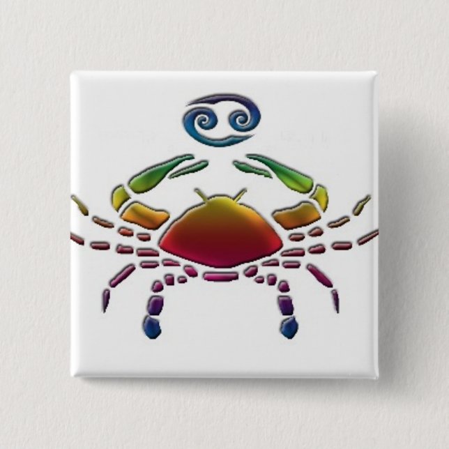 Bóton Quadrado 5.08cm Botão alegre do cancer (Frente)