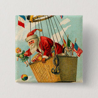 Bóton Quadrado 5.08cm Botão alemão do Natal do papai noel
