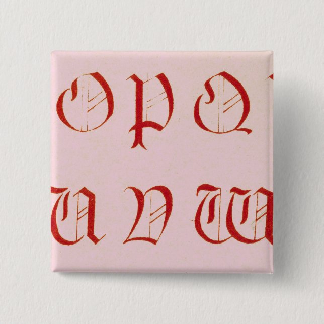 Bóton Quadrado 5.08cm Botão Alfabeto (Frente)