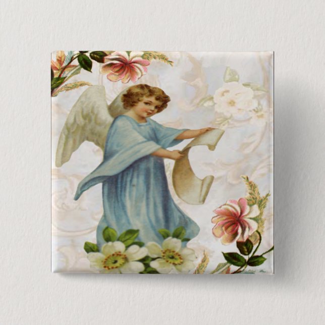 Bóton Quadrado 5.08cm Botão Angélico (Frente)