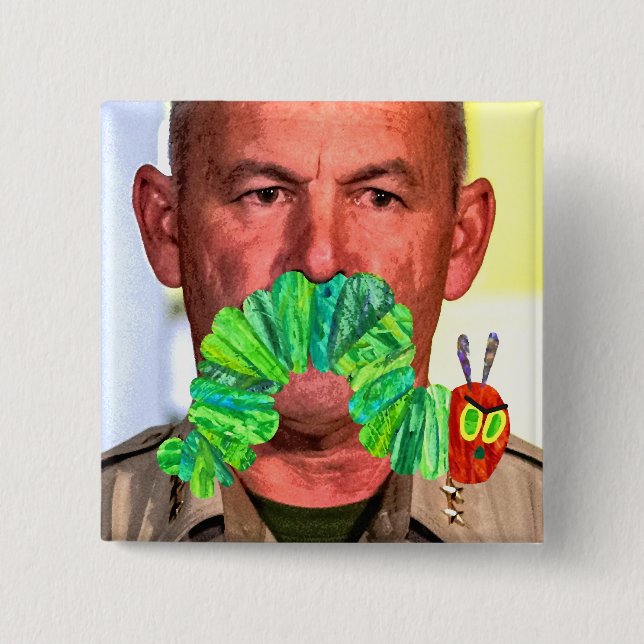 Bóton Quadrado 5.08cm Botão Angry Mustache (Frente)