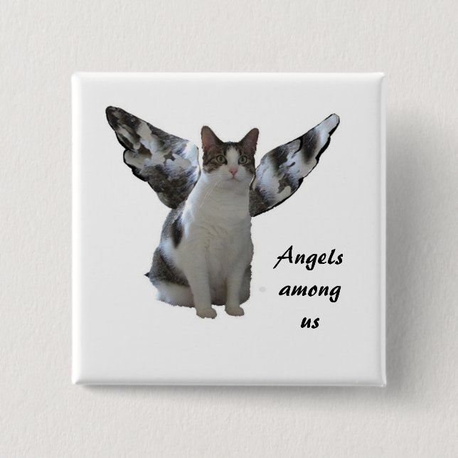 Bóton Quadrado 5.08cm Botão Ângulos Entre Nós (Frente)