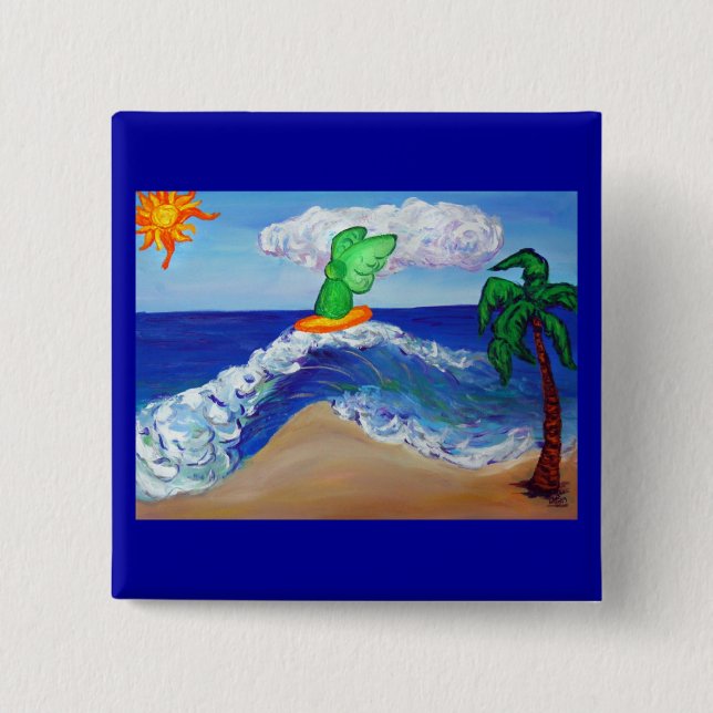 Bóton Quadrado 5.08cm Botão Anjo de Navegação Raphael (Frente)