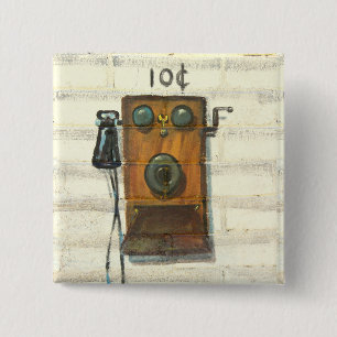 Bóton Quadrado 5.08cm botão antigo do telefone de pagamento